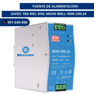 FUENTE DE ALIMENTACION 24VDC 10A RIEL DIN; MEAN WELL NDR-240-24