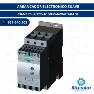 ARRANCADOR ELECTRONICO SUAVE / 63AMP 25HP/220VAC 50HP/440VAC TAM. S2