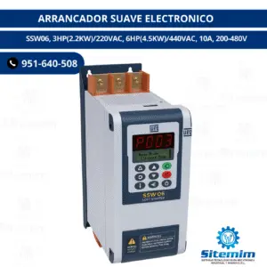 ARRANCADOR SUAVE ELECTRONICO / SSW06, 3HP(2.2KW)/220VAC, 6HP(4.5KW)/440VAC, 10A, 200-480V