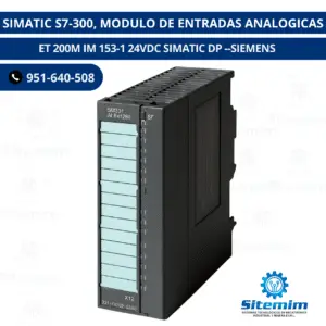 SIMATIC S7-300, MODULO DE ENTRADAS ANALOGICAS / ET 200M IM 153-1 24VDC SIMATIC DP SIEMENS