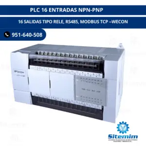 PLC 16 ENTRADAS NPN-PNP 16 SALIDAS TIPO RELE, RS485, MODBUS TCP --WECON
