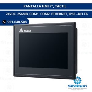 PANTALLA HMI 7", TACTIL  24VDC, 256MB, COM1, COM2, ETHERNET, IP65 DELTA